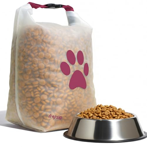 (re)zip Large Roll Top Pet Food Storage Bag 40-Cup, BPA-Free, Food-Grade, Pet-Safe, Freshness Seal for Camping, Travel & Daily Use, Machine Washable, Magenta - color: Magenta, size: 40 Cup