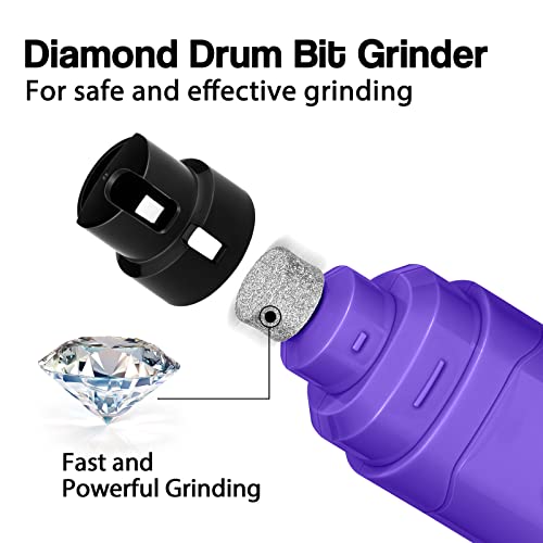 Casfuy Dog Nail Grinder Upgraded - Professional 2-Speed Whisper-Quiet Electric Pet Nail Trimmer Painless Paws Grooming & Smoothing for Small Medium Large Dogs & Cats (Purple) - color: Purple