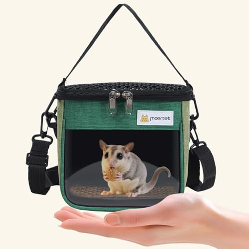 Guinea Pig Carrier Bag with Clear Window,Travel Portable Small Animal Carrier Sling Pouch for Hamster Bunny Lizard Bird(S,Green) - color: Green, style: S