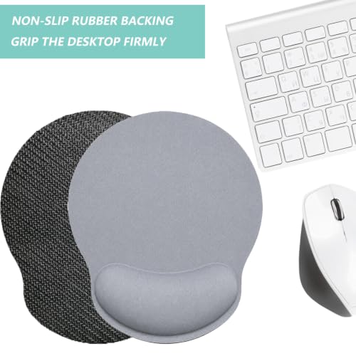 Mouse Pad with Wrist Support, Ergonomic Mouse Pad with Memory Foam Wrist Rest Cushion, Non-Slip Rubber Base Gaming Mice Pad for Home Office Computer Laptop, Light Grey - color: Light Grey