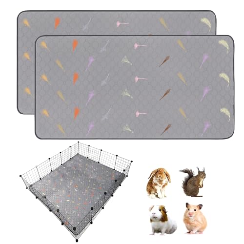 2Pcs Guinea Pig Cage Liners,Guinea Pig Fleece Cage Liners48''X60'' Super Absorbent Washable Pee Pads Reusable for Rabbit Hamster Chinchilla - size: 12 In 4x5(48" x 60") 2Pack