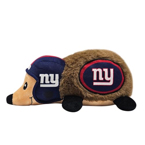 NFL New York Giants Plush Hedgehog Toy for Dogs & Cats, Cool Soft Pet Toy for Fun and Interactive Play, Dog Chew Toy with Squeaker, Licensed Hot Pet Toy - color: New York Giants