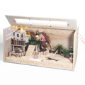 Hamster Cage Chewproof, 32" Wooden Guinea Pig Cage for Small Animals, Openable Top with Easy View Acrylic Panels for Hamster, Rabbit, Guinea Pig, Hedgehog(32" L x 15.7" W x 15.7" H) - size: 31.5"L x 15.7"W x 15.7"H