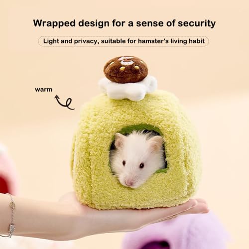 Generic Small Animal Bed, Swiss Roll Shape, Multicolor, Cotton & Velvet, Hamster, Mouse, Chinchilla, 4"D x 3"W x 3"H - color: Chocolate roll, size: Small