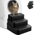 3 Step Litter Box Ramp Adjustable Detachable Litter Box Step, Black - color: Black- 3 Steps