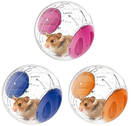 Mini New Cute Dwarf Hamster Running Ball 4.7 Inches Crystal Ball for Hamsters Small Silent Exercise Wheel Small Cage Accessories Suitable for Hamsters Less Than 4 inches 10 cm in Length (Pink) - color: Pink