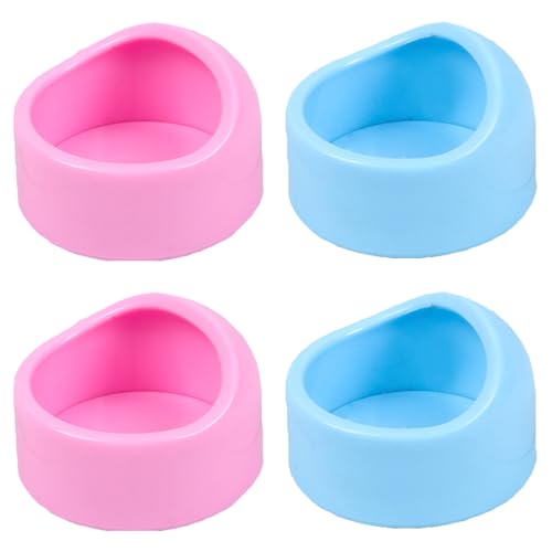 4 Pack Hamster Bowl Dwarf Feeding Bowls Food Water Feeder Dish for Robo Syrian Hamsters Hammies Mice Gerbils Degus Hedgehog Small Animals Pet