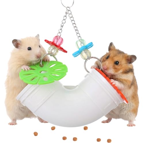 Rat Enrichment Toys, Rat Foraging Toy with Healthy Slow Feeder Design, Funny Hanging Rats Cage Accessories to Reduce Boredom for Pet Mice Hamsters Parakeets, Easy-Clean