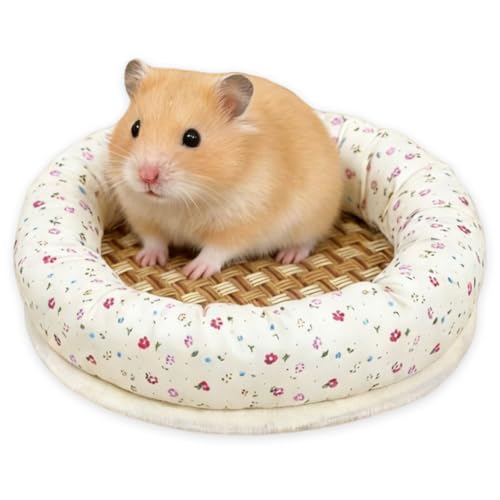 OULIGET Hamster Bed Cooling Mat,Cute Small Animal Bed Soft Sleeping Pad,Breathable Small Pet Self Hot Day Bed Blanket for Rabbit Bunny Hedgehog Hamster Stay Cool