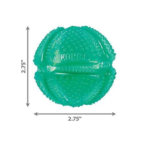 KONG Squeezz Dental Ball - Dog Toy for Cleaning Teeth - Flexible Chew Toy for Gentle & Mild Chewers - for Medium/Large Dogs | Flexible Squeezable Dental Toy for Gentle & Mild Chewers, Helps Clean Teeth & Gums During Engaging Play - style: Ball