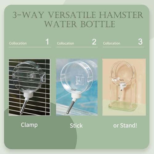 Marchul Hamster Water Bottle with Stand No Drip Water Dispenser for Syrian Dwarf Hamsters Gerbils Mice Rats and Other Small Animals