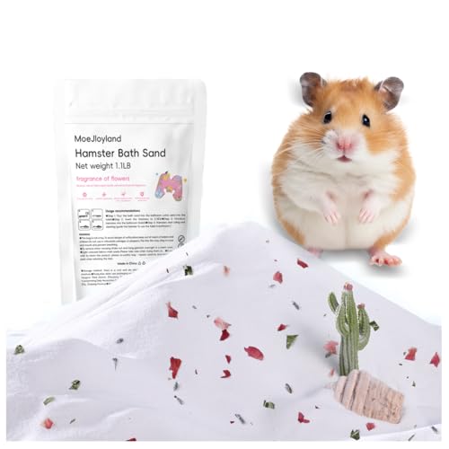 Hamster Sand Bath - Whit Fine Sand Hamster Bedding Reptile Silica Sand Gerbil Hideout for Hamster Chinchillas Gerbil Small Animals Small Pets (Flower Scent, 1.1 lb) - color: Flower Scent, size: 1.1 lb