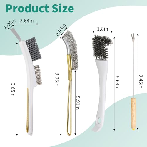 Bird Cage Accessories Bird Poop Remover Brush, Bird Cage Cleaner Brush for Poop Off Bird Poop Remover, Parrot Cage Cleaning Brush Tools for Parakeet Small Animal Cage and Bird Cage Perch Cleaner 4Pcs