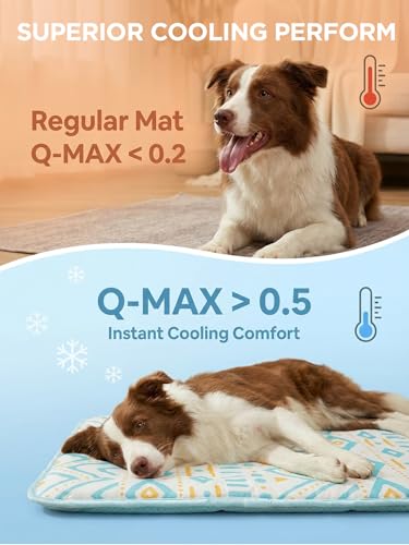 Cooling Mat for Dogs,Stylish Patterns,Self Cooling Indoor Outdoor | Instant Cooling,No Gel,100%Non-Toxic,Claw-Proof,Anti-Slip,Washable,for dog creat,dog bed,Bohemia XL - color: Bohemia, size: 43"x32"(X-Large)