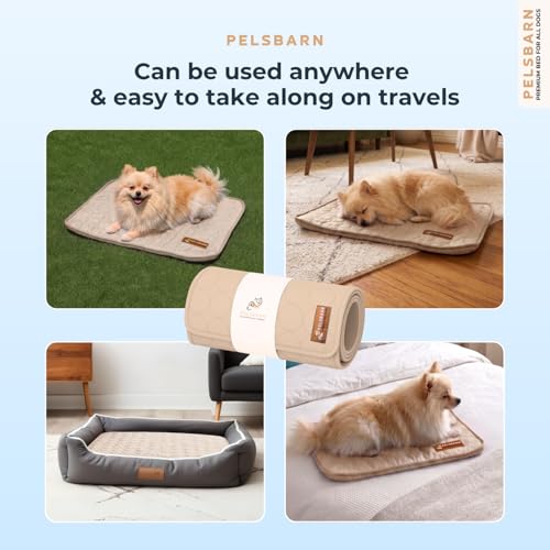 Dog Cooling Mat, Ice Silk Self-Cooling Pad, Light Beige, XS - color: Light Beige, size: X-Small