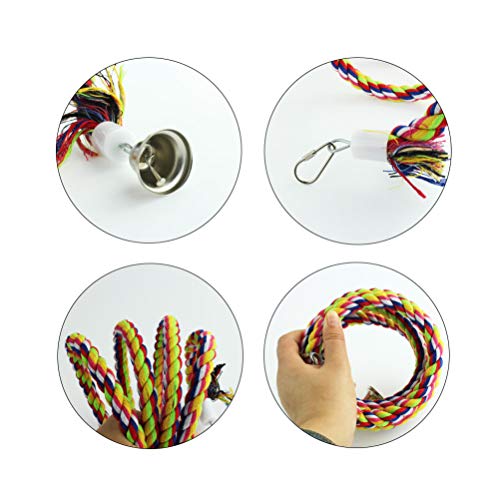 2pcs 63in Bird Perch Rope Bungee Bird Toy Pure Natural Parrot Cage Parrot Chewing Toy