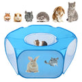 Rypet Guinea Pig Playpen Pop-Up, Outdoor Yard Fence for Small Pets,TentBlue | Breathable 360° Mesh View, Pops Open Fast, 47 x 15 in Play Space, Folds Flat for Travel, Rabbits Hamsters Hedgehogs - color: Blue, style: Enclosed Playpen
