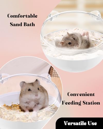 Pawfly Hamster Sand Bath Container, Hamster Sand Bath Box, Hamster Bathtub, Hamster Bathroom, Hamster Toilet, Plastic Dust Bath for Dwarf Hamsters, Syrian Hamster, Mice, Gerbils & Small Animal, White - color: White