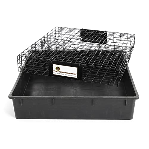 Rugged Ranch 2‑Pack Squirrelinator Multi‑Catch Squirrel Trap with Basin, Wire Cage, 25"x15"x6.5" Each - Live Catch‑and‑Release, 2‑Door Humane Rodent Control, No‑Poison Outdoor Use - color: Squirrel w/ Basin, size: 2 Pack