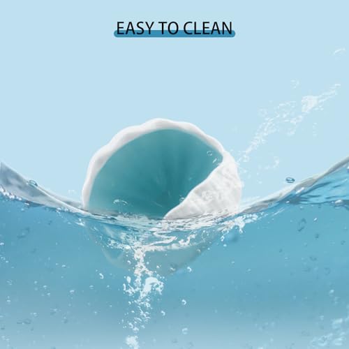 WishLotus Ceramic Hamster Hideout, Adorable Sea Shell Shaped Hamster House, Large-Opening Small Animal Hideout, Small Animal Hideout Habitat Decor for Dwarf Hamsters Gerbils Chinchilla - color: Blue