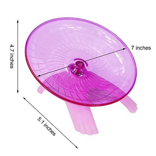 Hamster Flying Saucer Silent Running Exercise Wheel for Gerbil Rat Mouse Hedgehog Small Animals (Pink) - color: Pink