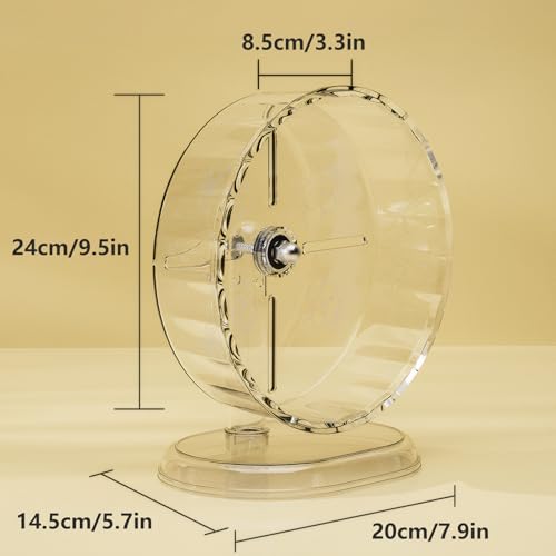9.5in Large & Big Hamster Wheel (9.5inch) | Spacious 9.5 inch diameter prevents back bending. Silent bearing ensures quiet nights. Durable, easy to clean pet wheel - size: 9.5inch