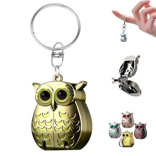 Owl Keychain Nail Clipper,Foldable 2-in-1 Stainless Steel with File(Gold) | 2-in-1 Built-in Nail File | Compact | Zinc Alloy | Gift | Camping Travel | Silver Black Gold Rose Gold - color: Gold
