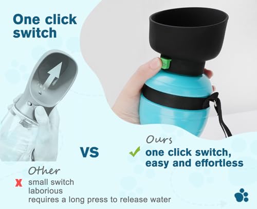Pecute Portable Dog Water Bottle, 2 in 1 Cat Dog Travel Water Bottle Bowl Leakproof with Double Seal, BPA Free, Lightweight, Pet Small Animal Water Bottel Dispenser for Outdoor Walking Hiking Travels | Leakproof, BPA Free, Lightweight, Puppy Walking Water