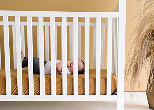 Copper Pearl Premium Knit Baby Crib Sheets for Standard Mattresses, Breathable and Soft, Camel - color: Camel