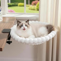 Cat Desk Bed - 2-in-1 Cat Hammock for Desk with Cooling Ice Silk & Premium Faux Rabbit Fur, 180° Foldable Space-Saving Cat Bed, Heavy Duty Anti-Tilting Clamp Holds Up to 40 lbs, Washable & Reversible