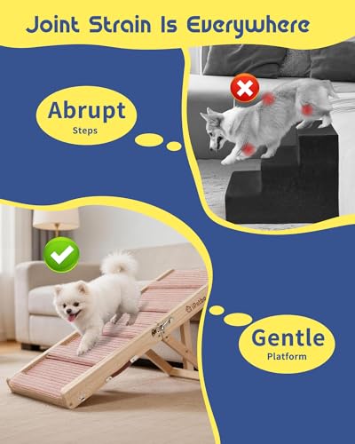 Small Dog Ramp for Couch, Joint & Spine Support, Anti-Slip, Foldable