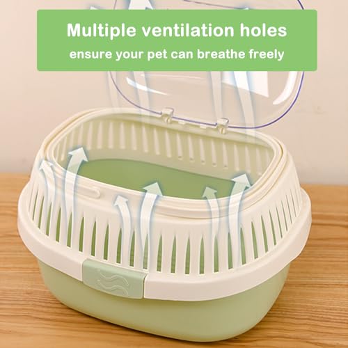 Hamster Carrier Portable Guinea Pig Carrier 13 X 11 X 8 in | Hamster Travel Cage with Ventilation Holes Outdoor Small Pet Carriers for Rat Gerbil Rabbit Hedgehog Squirrel Sugar Glider - color: Green