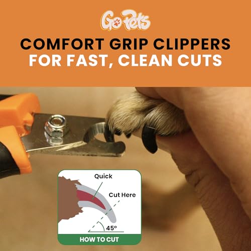 Nail Clipper for Small to Medium Pets, Quick Sensor Safety Guard | Heavy Duty Trimmer for Thick Nails, Stainless Steel Blades, Grooming Tool for Dogs & Cats, Non-Slip Handle Built-in Nail File - size: Small