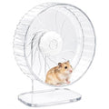10 inch Silent Hamster Wheel with Adjustable Stand, Large Size, Clear | Large Size, Double-Bearing Design, Adjustable Stand, Smooth-Rotating Exercise Wheel for Syrian Hamsters and Gerbils - color: Clear With Stand, size: 10in
