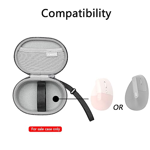 RLSOCO Travel Case for Logitech Lift Vertical/MX Vertical Wireless Ergonomic Mouse - Grey (Case Only) - color: Grey