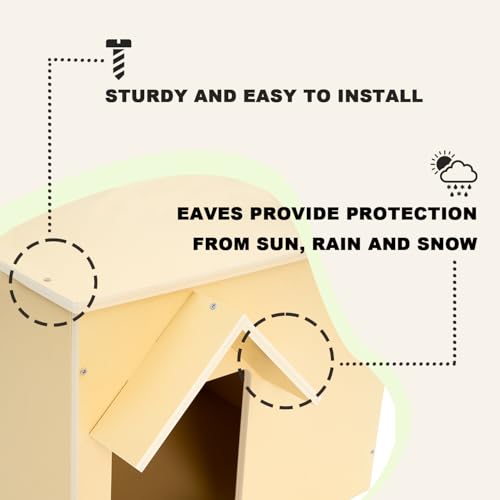 Outdoor Cat Houses Feral Cat Shelter Wooden Stray Cat Condo Outside Sturdy Waterproof and Insulated with Escape Door (one cat) - style: Modern