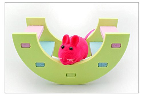 Hamster Toy Rainbow Bridge Seesaw - Small Pet Animals Wood Bridge Climb Playground Gift for Dwarf Syrian Hamsters Mice Rat (Green) - color: Green