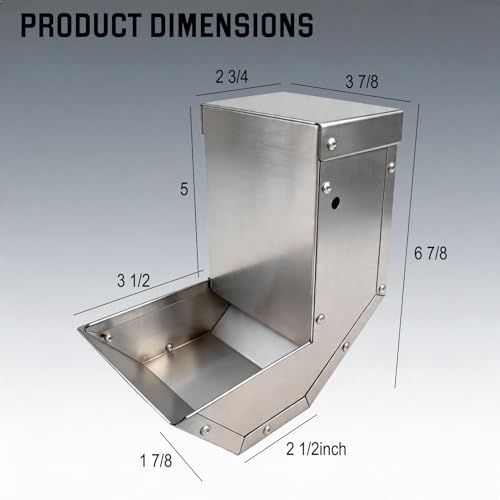 Small Animal Gravity Feeder 4 Pcs - Stainless Steel Pet Feeding Rabbits Feeder, Anti-Corrosion Durable with Sliding Lid for Indoor Outdoor Cage Use - size: 4 pcs