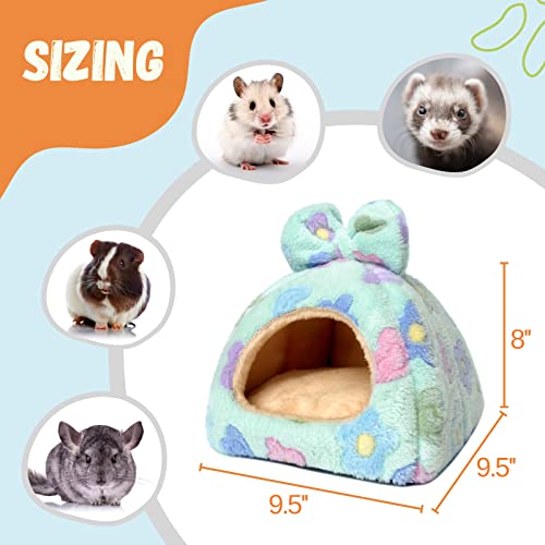 Guinea Pig Hideout House, Cozy Chinchilla Bed, Washable | Cute Habitat Cage Accessory, Warm Hideaway for Small Pets Ferrets Hedgehogs - color: Green