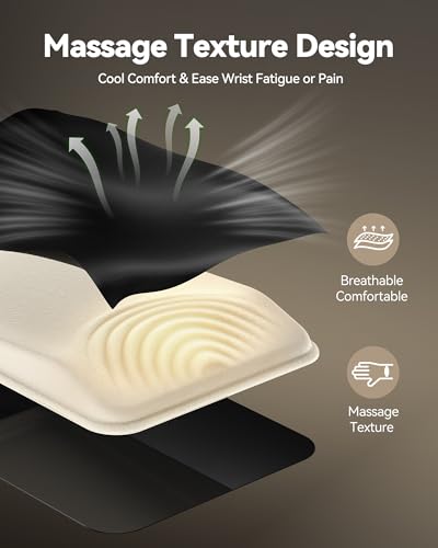 TECKNET Ergonomic Mouse Pad with Wrist Rest, Comfortable Relieves Pain | Built-in Memory Foam and Ergonomic Slope Design Relieves Carpal Tunnel Syndrome Pain, Mousepad for Office Gaming - color: Black