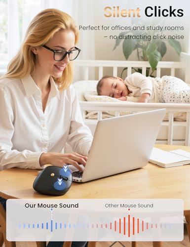 Ergonomic Vertical Wireless Mouse, 57°, Small/Medium Hands, Black | Rechargeable, Quiet Click, 800/1200/1600 DPI, 2.4GHz USB Receiver, Forward/Back Buttons, Computer Mouse for Laptop PC Mac - color: Black