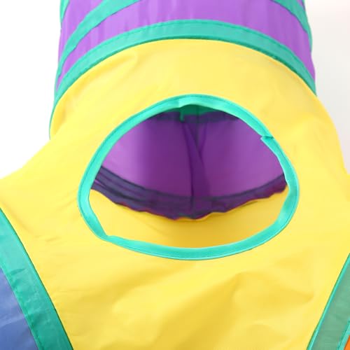 Pet Cat Tunnel, Y-3 Way Tunnels for Indoor Cats, Collapsible Pet Tunnel for Kitten, Puppy, Rabbit, 25cm-Wide Tunnels, Durable & Breathable, with Peek Hole Toy Ball - color: Y-junction Tunnel & Rainbow