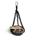Reptile Hammock Swing Hanging Bed Bearded Dragon Hammock Reptile Accessories for Chameleon, Lizards, Gecko, Snakes, Iguana Reptiles, Geckos, Bird, Parrot, Parakeet, Cockatiel Toys（Black with pad） - color: Black with pad