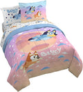 Jay Franco Bluey & Bingo Queen Comforter Set - 7 Piece Bedding Includes Sheet Set & Pillow Covers - Super Clouds & Stars Cozy Bedding - color: Multi - Bluey, size: 7 Piece Queen