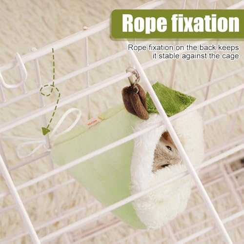 MiOYOOW Sugar Glider Sleeping Pouch, Warm Plush Hamster Hammock Cage Hanging Small Animals Hideout Nest for Guinea Pig Squirrel Ferrets Winter