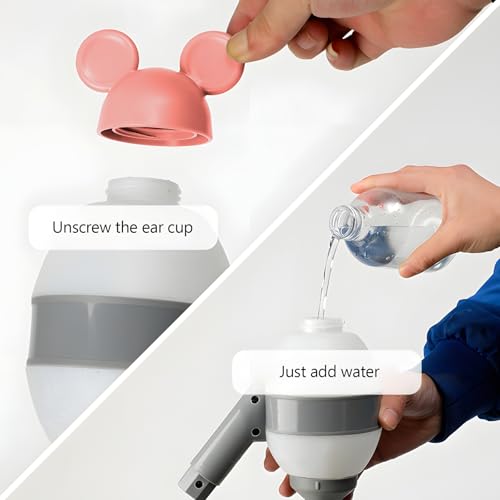 NACOCO Pet Standing Water Dispenser - Cat Dog Standing Bowl with Detachable Pole Automatically Feeding Water Height Adjustable(Grey-Pink Ear) - color: Grey-Pink Ear