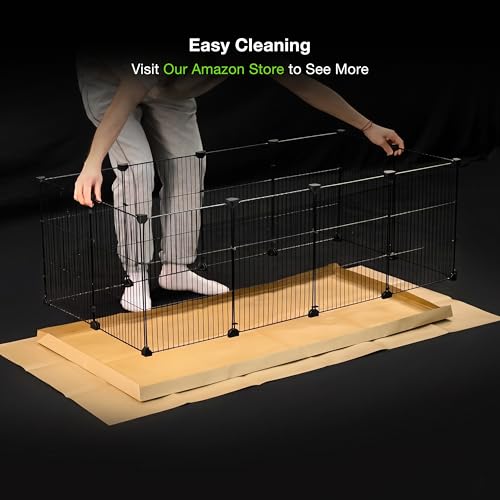 GuineaLoft™ Model-AB C&C Guinea Pig Cage – Tall & Large 4ft(L) x 2ft(W) x 1.3ft(H) C&C Cage, Puppy/Bunny Play Pen w/Improved Hardware & Disposable Bottom - Visit the GuineaLoft Store to See More - color: Model-AB