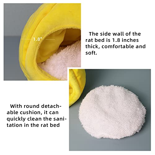 Small Animal Beds, Hamster Bed Cage Accessories Supplies, Rat Hideout Semi-Enclosed Winter Christmas Large Pumpkin Nest for Dwarf Hamsters Gerbils Chipmunks Syrian Hamster and Sugar Glider (Yellow) - color: yellow