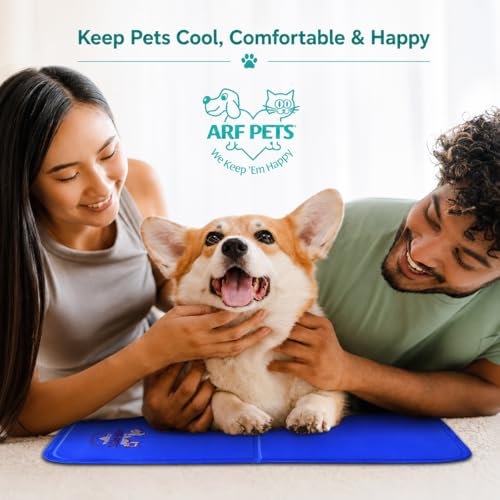 Arf Pets Dog Cooling Mat - Solid Gel Self-Cool Pad | Durable & Non-Toxic | Pressure-Activated | No Water, Electricity, Batteries or Refrigeration Needed | For Beds, Kennels & Crates - size: 23 x 35
