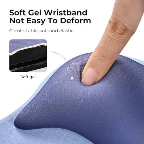 EooCoo Mouse Pad with Gel Wrist Rest, Ergonomic Mousepad Wrist Alignment | Middle Concave Design for Natural Wrist Alignment, Non-Slip Base Mousepad, Carpal Tunnel Relief, Office Desk Accessories - color: Navy Blue